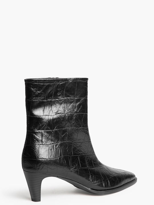 Women's Ankle Boots with Mid Heel Black
