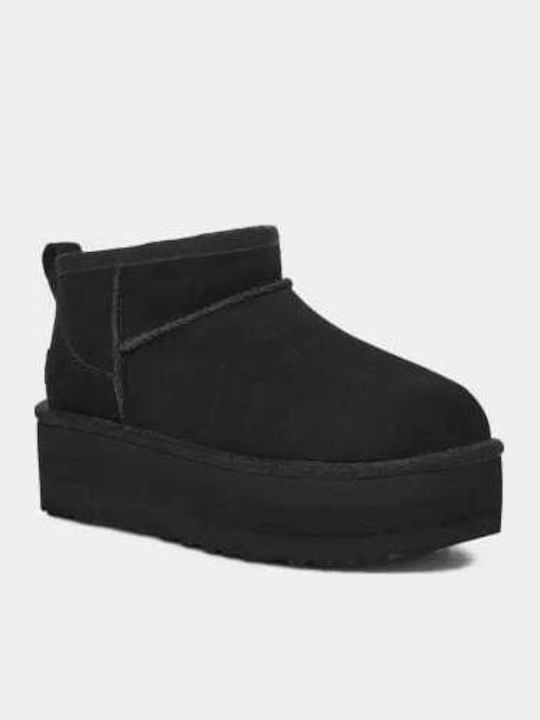 Classic Ultra Mini Platform Suede Women's Ankle Boots Brown