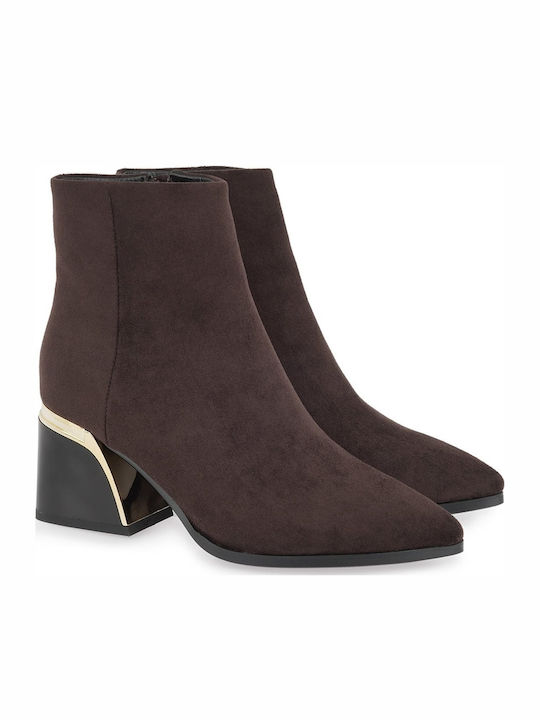 Damen Stiefeletten mit Absatz Braun
