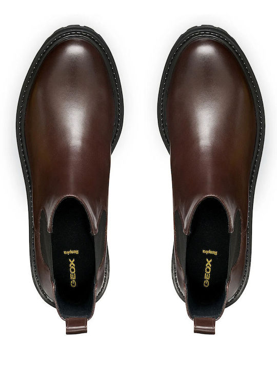 Leder Damen Chelsea-Stiefel Braun