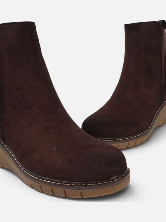 Suede Women's Chelsea Ankle Boots Brown