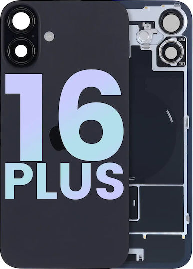 Sticlă Spate Cu Magnet Magsafe Nfc Și Lanternă Flex iPhone 16 Plus Original Oem Negru