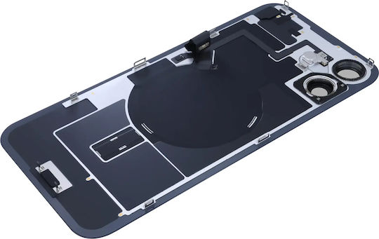 Sticlă Spate Cu Magnet Magsafe Nfc Și Lanternă Flex iPhone 16 Plus Original Oem Negru