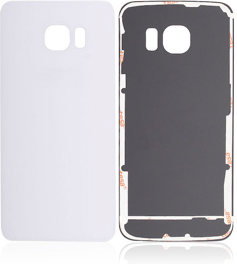 Sticlă Capac Spate Samsung Galaxy S6 Edge Fără Logo Aftermarket Plus Alb