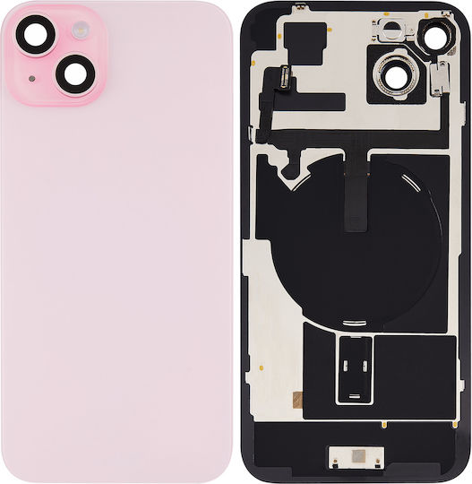 Rückglas W Magsafe Magnet Nfc und Taschenlampen Flex iPhone 15 Plus Kein Logo Aftermarket Rosa