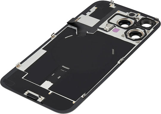 Back Glass W Magsafe Magnet & Nfc & Flashlight Flex Iphone 16 Pro Max No Logo Aftermarket White Titanium