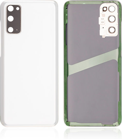 Back Cover Glass Camera Lens Samsung Galaxy S20 5g No Logo Aftermarket Plus Cloud White