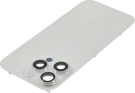 Back Glass W Magsafe Magnet & Nfc & Flashlight Flex iPhone 16 Pro Kein Logo Aftermarket Weiß Titanium