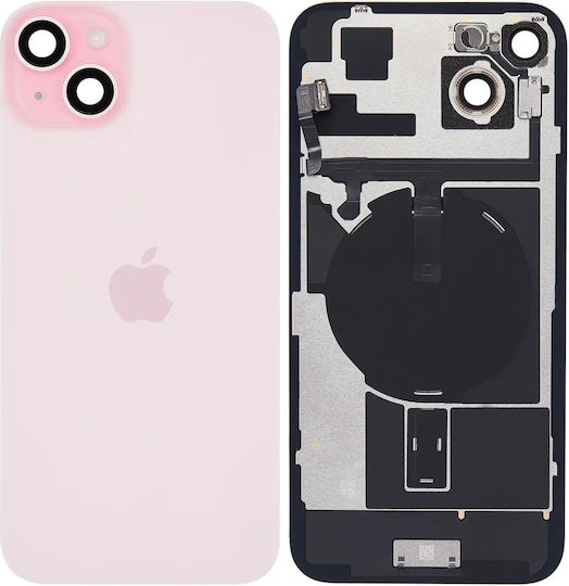 Back Glass W Magsafe Magnet & Nfc & Flashlight Flex Iphone 15 Plus Service Pack Pink