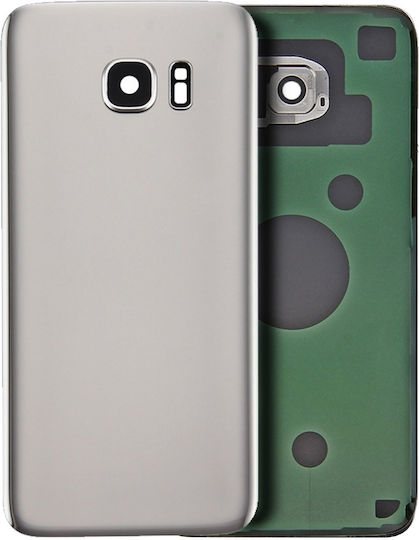 Back Cover Glass Camera Lens Samsung Galaxy S7 No Logo Aftermarket Plus White
