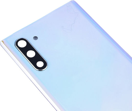 Back Cover Glass Camera Lens Samsung Galaxy Note 10 No Logo Aftermarket Plus Aura Glow Silver