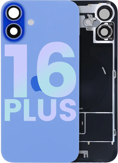 Back Glass W Magsafe Magnet & Nfc & Flashlight Flex Iphone 16 Plus Genuine Oem Ultramarine