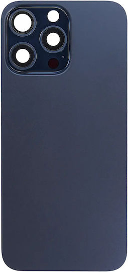 Back Glass W Magsafe Magnet Iphone 15 Pro Max No Logo Aftermarket Blue Titanium