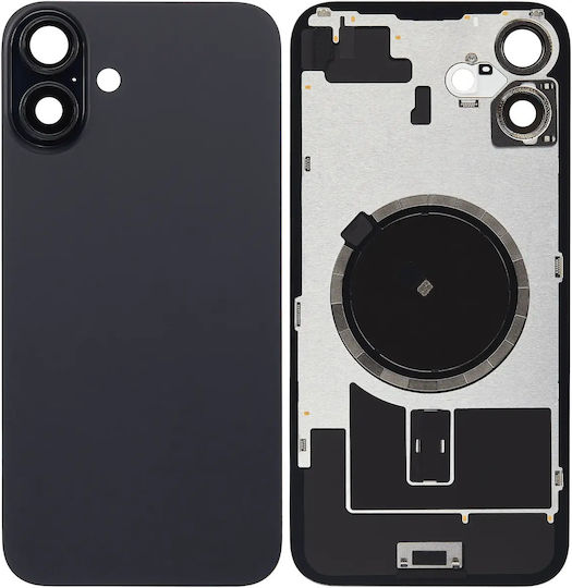 Back Glass W Magsafe Magnet Iphone 16 Plus No Logo Aftermarket Black