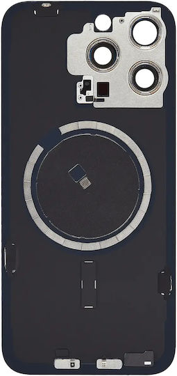 Back Glass W Magsafe Magnet Iphone 15 Pro Max No Logo Aftermarket Blue Titanium