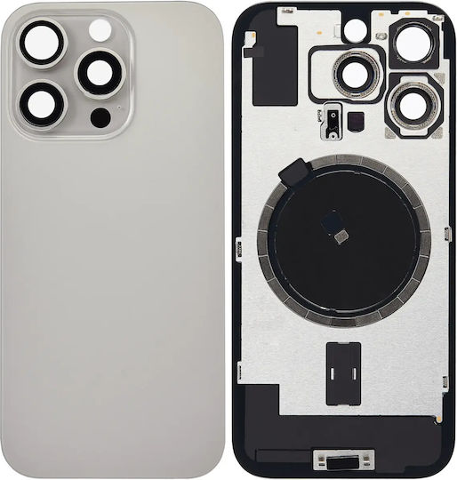 Rückglas W Magsafe Magnet iPhone 16 Pro Kein Logo Aftermarket Natürlicher Titan