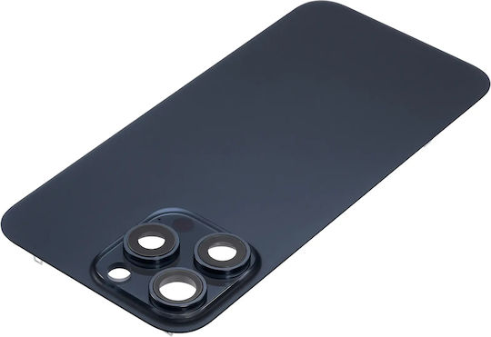 Back Glass W Magsafe Magnet Iphone 15 Pro Max No Logo Aftermarket Blue Titanium