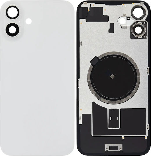 Back Glass W Magsafe Magnet Iphone 16 Plus No Logo Aftermarket White