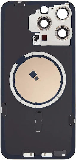Rückglas W Magsafe Magnet iPhone 15 Pro Max Kein Logo Aftermarket Weiß Titanium