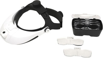 Gima Vergrößerungskopfbrille mit 2 LEDs 5 Gläsern