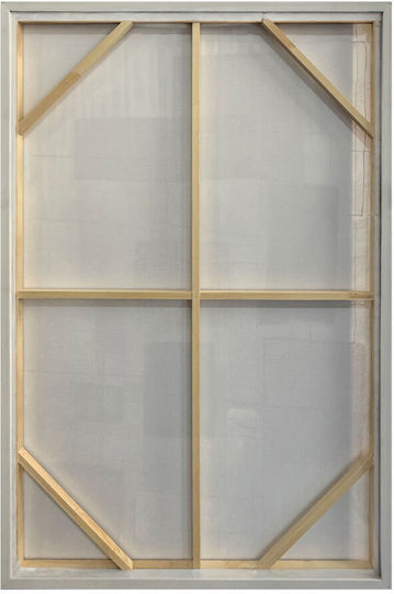 Linee Decorative Framed Painting 80x120x4cm Canvas Eucalyptus Light Gray Wood 1pc