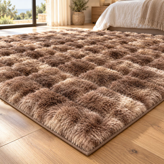 My Home Luxury 80x180cm Αντιολισθητικό Shaggy Καφέ
