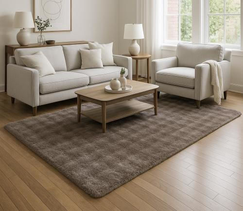 Linea Home Rutschfester Rechteckiger Pelziger Teppich Moka 200x250cm