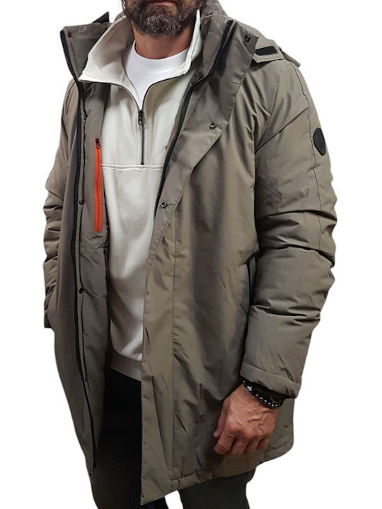 Geacă De Piele De Iarnă Khaki