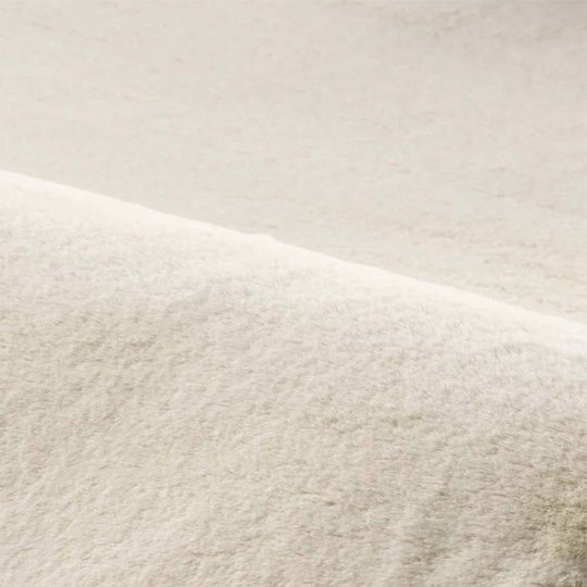 SpitiBazaar Non-Slip Rectangular Furry Ecru Rug 120x180cm