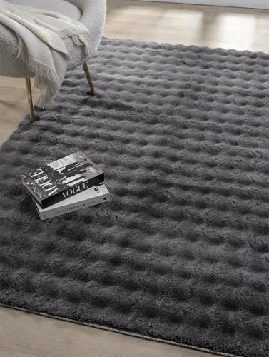 Linea Home Antirutsch Teppich Rechteckiges Pelziges Dunkelgrau 150x190cm