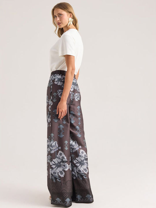 Damen Hochgebirge Pantaloons Mit Gummiband In Blumen Grau