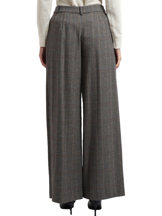 Armani Exchange Women's Fabric Pantaloons Brown Beige Blue