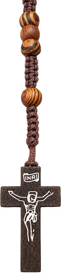 Wooden Christian Rosary 55 Beads Cross
