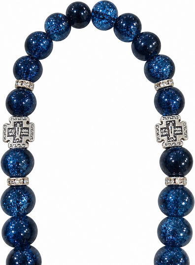 Orthodox Prayer Beads 30 Beads Blue Black Tassel