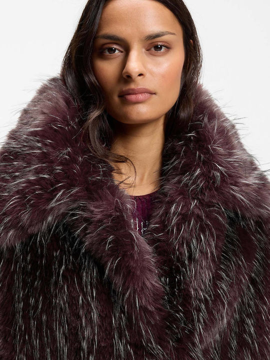 Short Women's Jacket for Winter Bordeaux