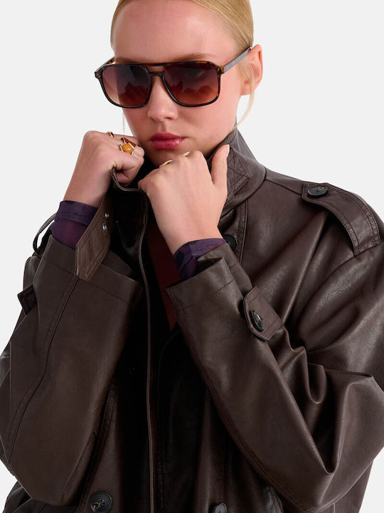 Γυναικείο Biker Jacket Καφέ