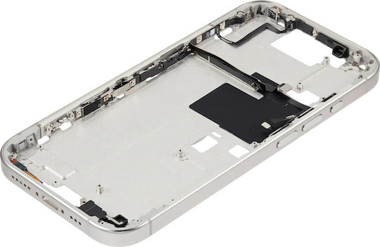 Mid-frame Housing Power Volume Button Iphone 16 Pro Us Version Aftermarket Plus White Titanium