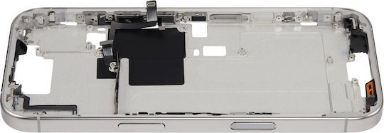 Mid-frame Housing Power Volume Button Iphone 16 Pro Us Version Aftermarket Plus White Titanium