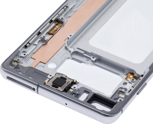 Средна Рамка За Мобилен Телефон Samsung Galaxy S10 Plus Малки Части Призм Бял