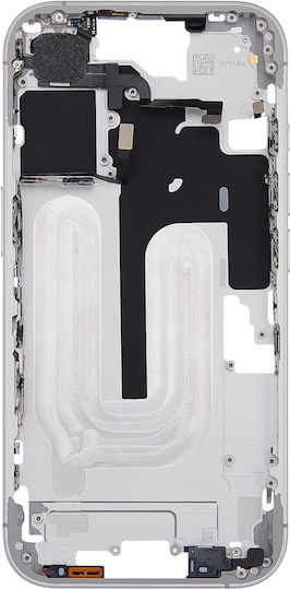 Mid-frame Housing Power Volume Button Iphone 16 Eu Global Version Aftermarket Plus White