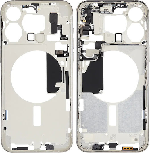 Mid-frame Housing W Small Parts Iphone 15 Pro Max Us Version Aftermarket Plus White Titanium