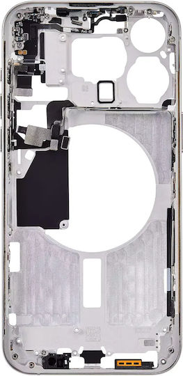 Mid-frame Housing W Small Parts Iphone 15 Pro Max Eu Global Version Aftermarket Plus White Titanium