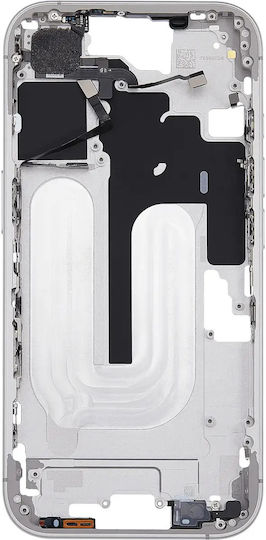 Mid-frame Housing Power Volume Button Iphone 16 Us Version Aftermarket Plus White