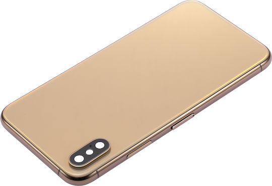 Back Housing Small Components Pre-installed Iphone Xs No Logo Aftermarket Plus Gold
