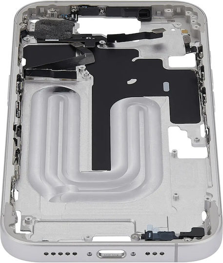 Mid-frame Housing Power Volume Button Iphone 16 Us Version Aftermarket Plus White