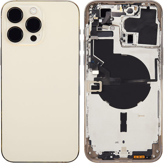Back Housing W Small Parts Iphone 14 Pro Max Eu Global Version Aftermarket Plus Gold