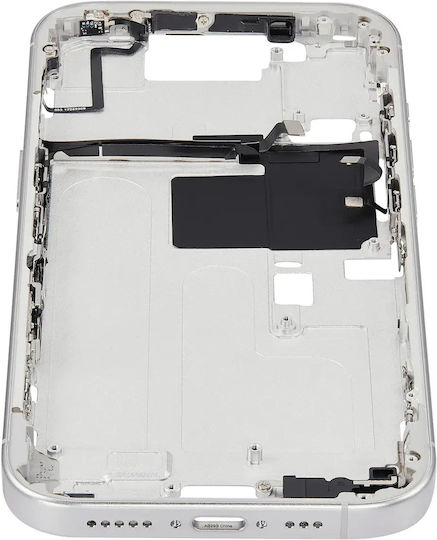 Mid-frame Housing Power Volume Button Iphone 16 Pro Eu Global Version Aftermarket Plus White Titanium
