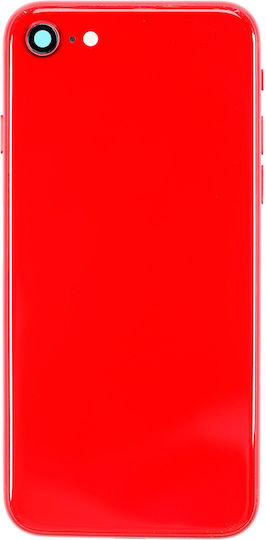 Back Housing Small Components Pre-installed Iphone 8 No Logo Aftermarket Plus Red