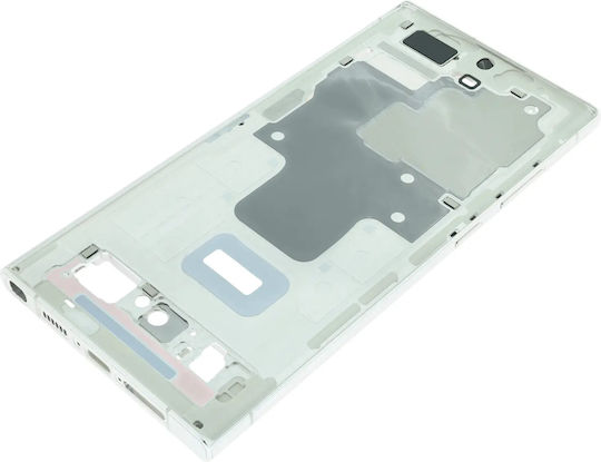 Carcasă De Mijloc Compatibilă Samsung Galaxy S23 Ultra S918 Pachet De Service Crem
