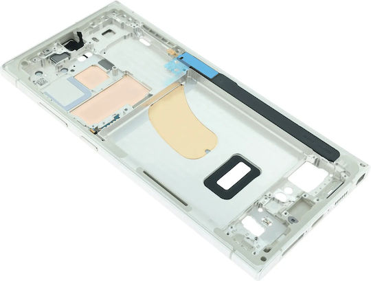 Carcasă De Mijloc Compatibilă Samsung Galaxy S23 Ultra S918 Pachet De Service Crem